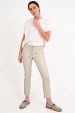 Lederhose LIVELY mit Kick in Greige