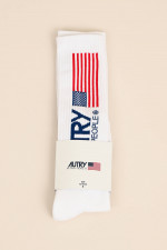 Socken mit Logo-Print in Weiß