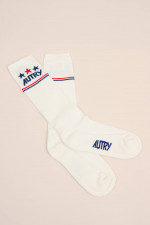 Hohe Socken mit Logo-Detail in Weiß