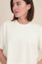 Cropped Baumwoll-Shirt in Natur