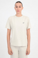 Basic T-Shirt aus Baumwolle in Hellgrau meliert