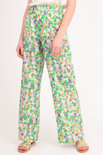 Seidenhose mit Floralem Muster in Multicolor