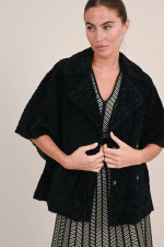 Lammfell Wendejacke SANDRA in Schwarz