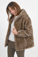 Kunstpelzjacke MINK in Blassbraun