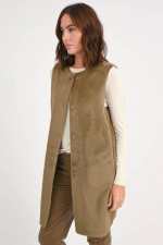 Gilet aus Kunstpelz in Khaki