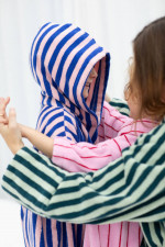 Kinder Poncho NARAM in Rosa/Blau