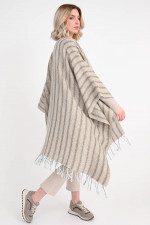 Cape mit Lurex-Fäden in Beige/Gold