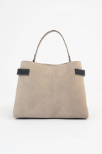 Veoursleder Tasche in Beige