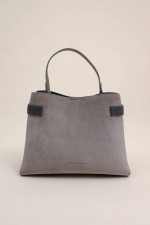 Tasche aus Veloursleder in Grau