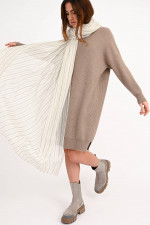 Schal aus Cashmere mit Streifen in Creme/Beige