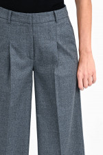 Loose Fit Hose MIRA aus Schurwolle in Grau meliert