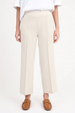 Hose mit dekorativen Gummizug in Creme