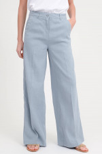 Wide-Leg Hose aus Leinen-Mix in Ocean Ash