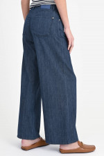 Palazzo-Hose in Leinen-Optik in Dark Blue