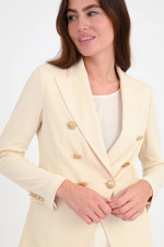 Doppelreihiger Oxford Blazer in Creme
