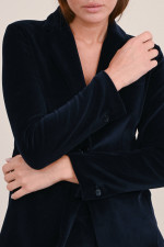 Blazer aus Samt in Navy