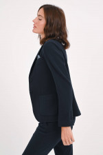 Einreihiger Jersey-Blazer in Navy