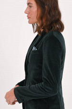 Taillierter Blazer aus Samt in Smaragdgrün