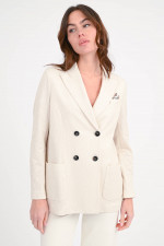  Doppelreihiger Blazer in Natur