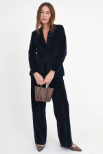  Taillierter Blazer aus Samt in Navy