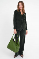  Taillierter Blazer aus Samt in Dark Forest