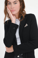 Woll-Blazer mit Struktur in Schwarz