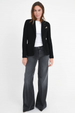 Woll-Blazer mit Struktur in Schwarz