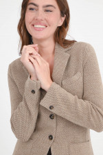 Woll-Blazer mit Struktur in Karamell