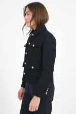 Jacke aus Baumwoll-Mix in Blue Navy