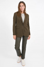 Einreihiger Woll-Cashmere-Blazer in Khaki