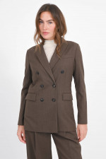 Doppelreihiger Blazer in Kaffee meliert