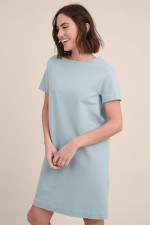 Kurzarm Jersey-Kleid in in Graublau