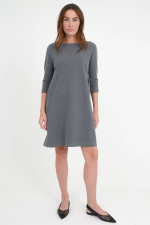 Jersey-Kleid mit 3/4 Arm in Grey Melange