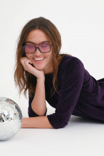 Samt-Kleid mit 3/4 Arm in Ultra Violet