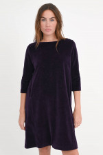 Samt-Kleid mit 3/4 Arm in Ultra Violet