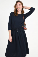Midi-Rock aus Baumwolle in Navy