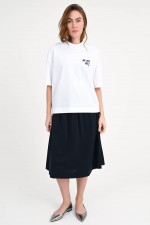 Baumwoll-Shirt mit XXL-Backprint in Weiß