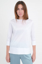 T-Shirt mit 3/4 Arm in Weiß