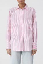 Hemdbluse in Pink/Weiß gestreift