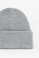Rippstrick Mütze in Light Grey Melange