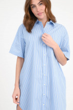 Shirtdress aus Baumwoll-Mix in Blau/Weiß gestreift