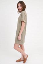 T-Shirt Kleid mit Eingrifftaschen in Khaki
