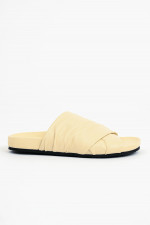 Lederpantolette in Vanille