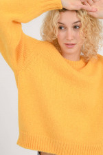 Pullover aus Alpaka-Mix in Gelb