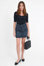 Jeansrock mit dekorativen Nähten in Dark Blue