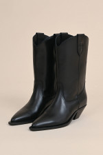 Western Boots aus Leder in Schwarz