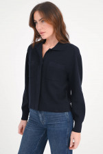 Strickjacke mit großen Taschen in Midnight