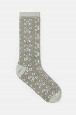 Glitzersocken mit Lurexfäden in Oliv/Grau