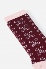 Strümpfe mit Lurexfäden in Rot/Rosa