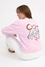 Sweatshirt mit XXL Back Stiching in Rosa